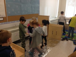 skating as a group in a circle