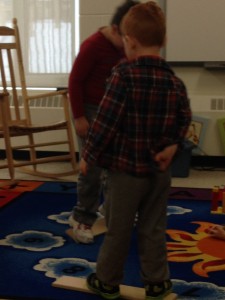 Balancing on an edge on, "my snowboard"