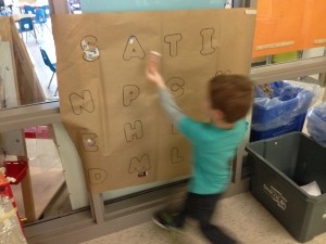 adding some matching letters to our letter mural