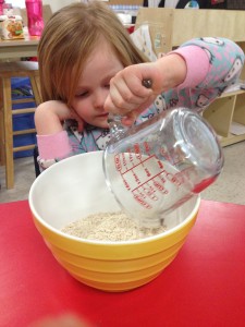 making muffins on PJ day