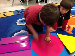 Shape art- naming the shapes used to create this rocketship