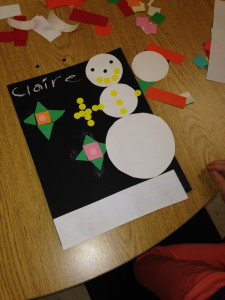 Using different shapes to make a picture. What kinds of shapes do you see?