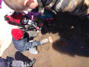 when we added sand (and drew a large crowd) the boat sant