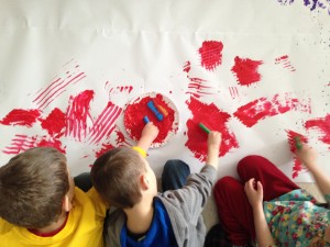 mural painting with different tools