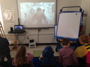 Wow! Chris Hadfield is floating in space! We thought this was really neat.  Do you remember why we float in space but not on earth?