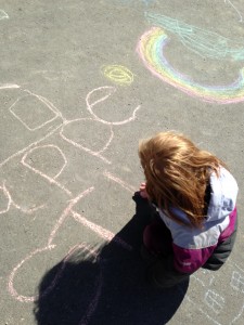 making a sign for Easter