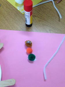 Making my own "Very Hungry Caterpillar" after discovering caterpillars outside and reading a book about caterpillars.